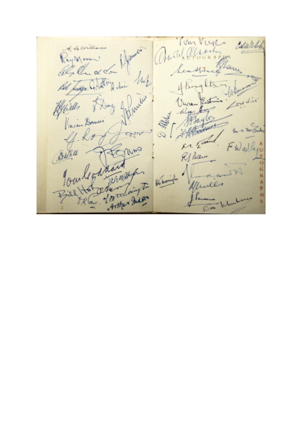 Autographed menu from 1951 Dinner