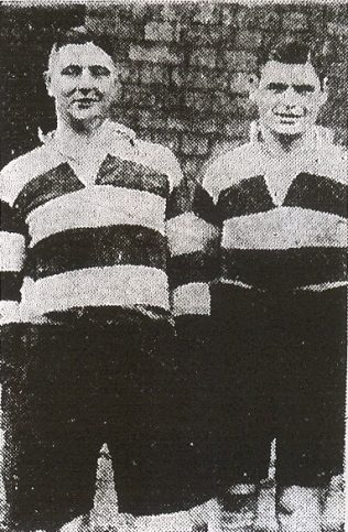 John A'Bear and Roy Morris, Gloucester's heavyweight second row forwards, who each tip the scales at 15st!