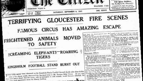 1933: A Fire - and a New Grandstand