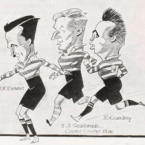 J.F.Evans, F.J.Seabrook Cambs Cricket Blue, E.Comley